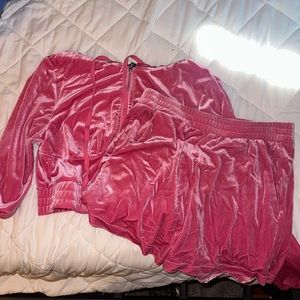 Shein Velvet Two Piece Set